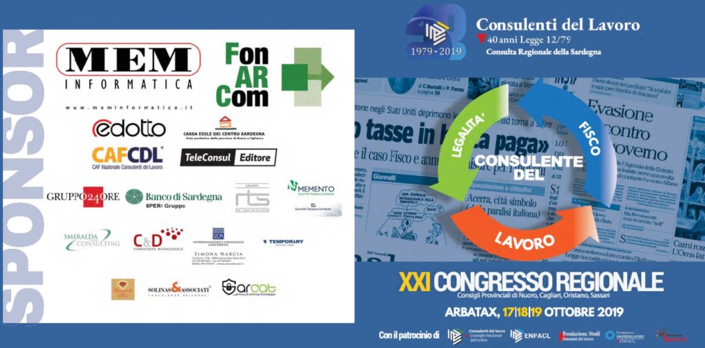 XXI Congresso Regionale CDL Sardegna 17-19 ottobre 2019