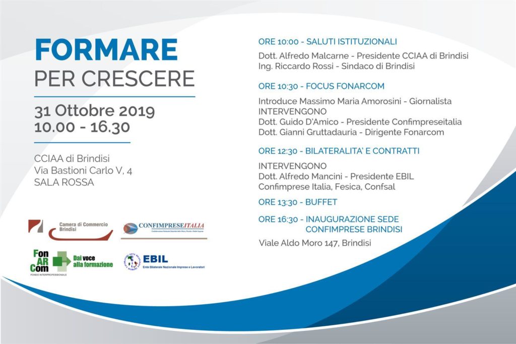 Formare per crescere Brindisi 31/10/2019