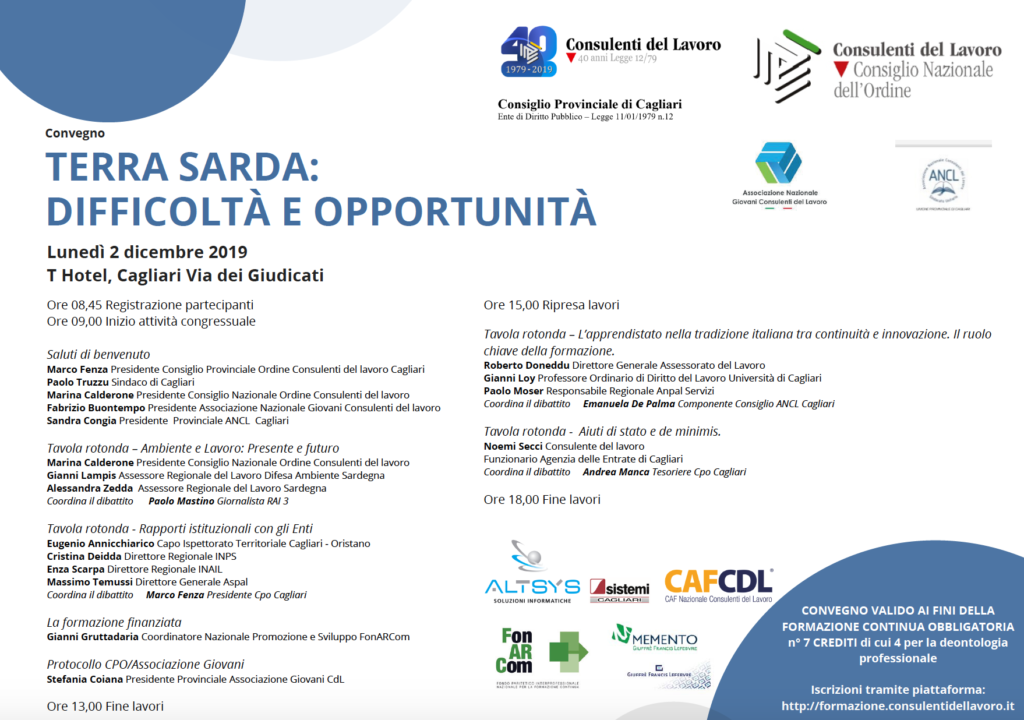 Convegno Terra Sarda Difficoltà e Opportunità