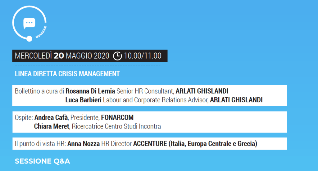 Linea diretta crisi management - webinar HRC