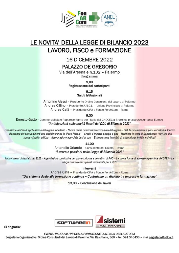 Locandina webinar 16 dicembre 2022