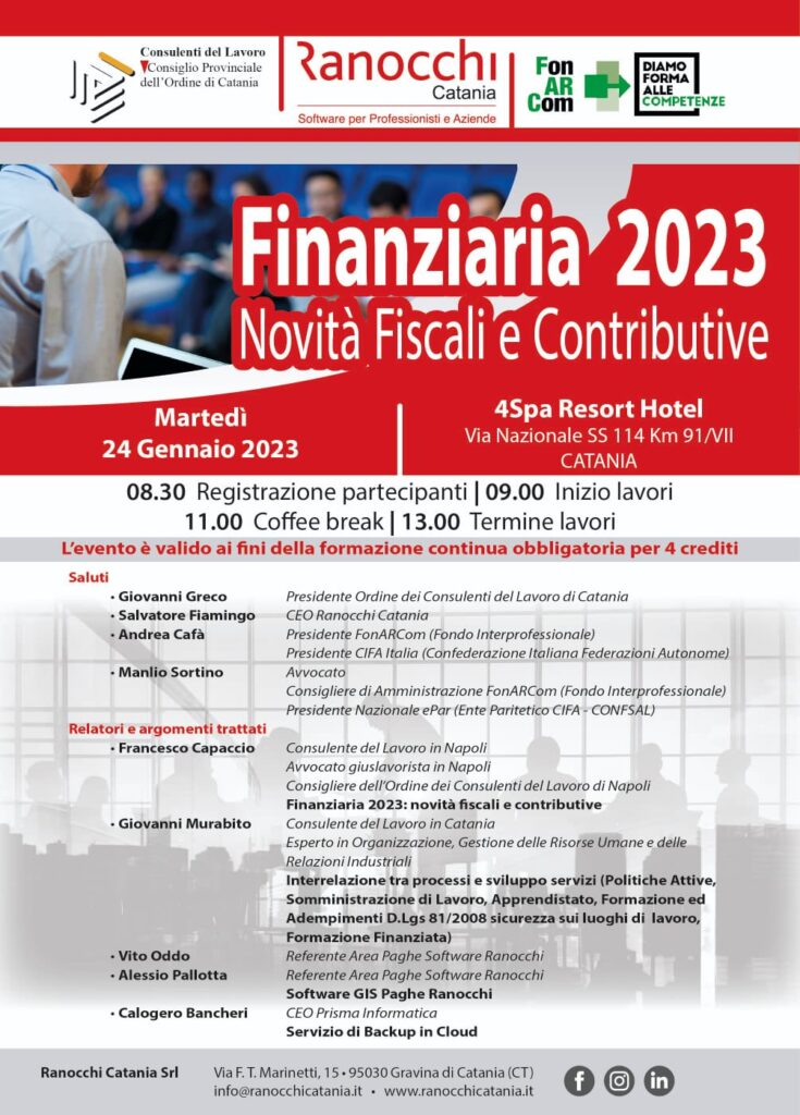 Finanziaria 2023. Novità fiscali e contributive