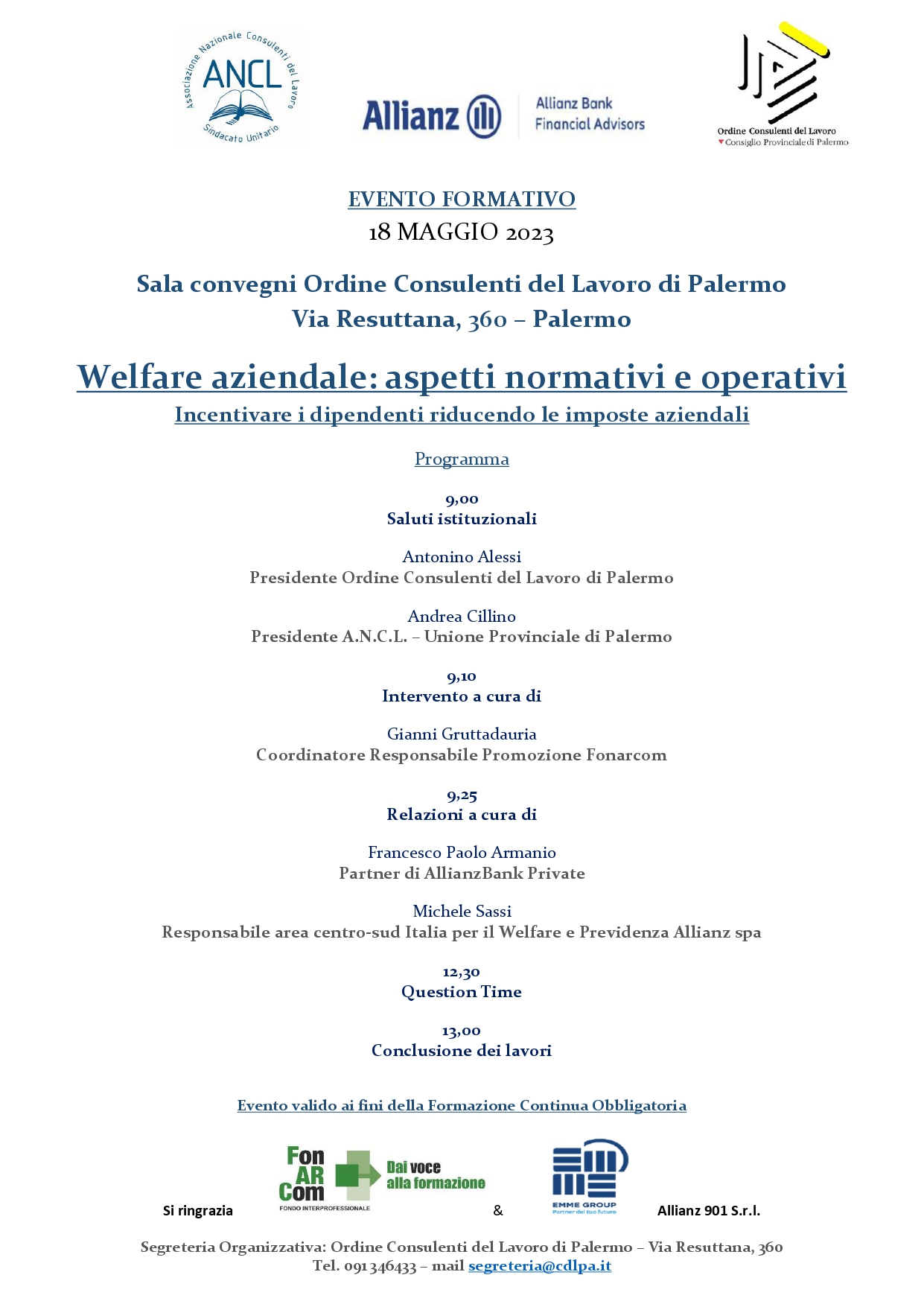Welfare aziendale_locandina_palermo_18.05.2023
